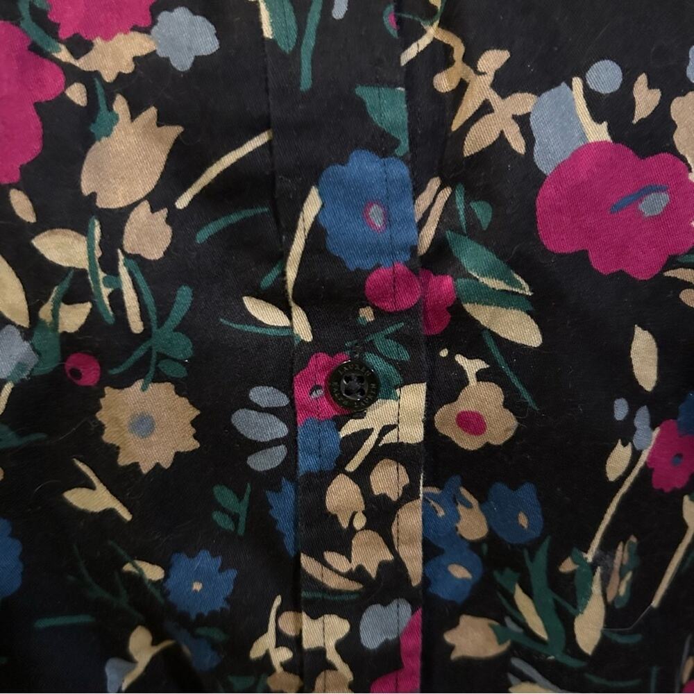 Lauren Ralph Lauren Slim Fit Floral Cotton Button Down Shirt Medium M Pink Blue - Picture 15 of 17